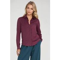 Love Lace Women's Classic Viscose Long Sleeve Shirt with Collar in Violet | Size: 36