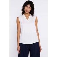 Love Lace Women's Sleeveless V Neck Cutout Viscose Blouse in White | Size: 36