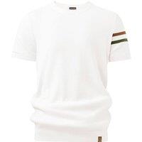 MODISHION Men's Casual Round Neck T-Shirt with Contrast Sleeve Accent in White | Size: 2XL