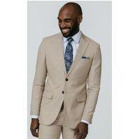Dobell Men's Stone Sharkskin Slim Fit 2 Piece Suit | Size: 44R