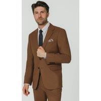 Dobell Men's Mid Brown Twill Suit Jacket | Size: 44R