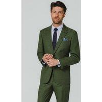 Dobell Men's Pine Green Textured Weave 2 Piece Suit | Size: 42R