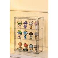 Living and Home 3-Tier Storage Display Case Wall Mount Transparent Toy Storage Box in Clear