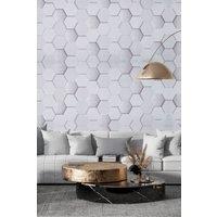 Living and Home 10M x 45Cm Alecxa 3D Embossed Peel & Stick Wallpaper Roll in Grey | Size: 10M x 45 cm