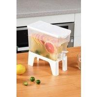 Living and Home 3.5L Refrigerator Cold Water Drink Beverage Dispenser Fridge Drink Container with Faucet, Base in White