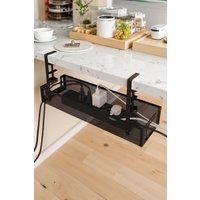 Living and Home Clamp-On Cable Management Tray Wire Cord Organizer No Drilling in Black