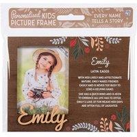 History & Heraldry Pre-personalised Child's Picture Frame - Emily - Over 90 Titles in Brown