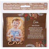 History & Heraldry Pre-personalised Child's Picture Frame - Erin - Over 90 Titles in Brown