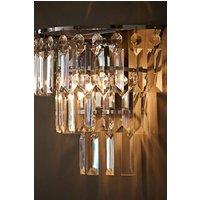 ValueLights Kelsks Chrome with Jewel Droplets Chandelier Style Flush Wall Light in Silver