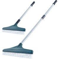 mysmartbuy Telescopic Artificial Grass Astro Lawn Rake - Soft Nylon Bristles Cleaning Brush, Extends from 78cm-130cm in Silver