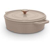 Barbary & Oak Nattura 28cm Shallow Cast Iron Casserole Cashmere in Beige