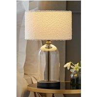 ValueLights Jessy Black Glass Table Lamp With Boucle Shade