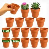 Green Thumbz 8cm Terracotta Garden Plant Pots for Seed Starters, Succulents & Plants - Pack of 16 | Size: Small