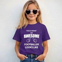 60 SECOND MAKEOVER This Is What An Awesome Footballer Looks Like T-Shirt in Purple | Size: 14-15 Years