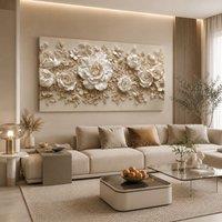 Mafett 3 Set Framed Abstract Pearl Circle Design Beige Golden Wall Art Prints | Size: 100 cm x 150 cm