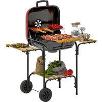 Rolipo Charcoal BBQ Grill 1840cm Cooking Area 3 Shelves Red