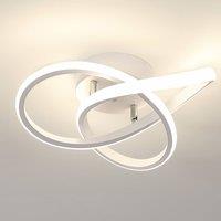 Pheashine White Twisted Loop LED Ceiling Light, 30W 4500K Neutral White, 30cm