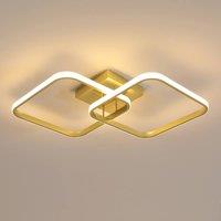 Pheashine Modern Gold Square LED Ceiling Light, 42W 3000K Cool White, 64cm