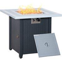 Rolipo 71 x 71cm 40000 BTU Gas Fire Pit Table Black/Grey in Black | Size: 71 x 71 cm