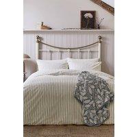 Helena Springfield 'Ticking Stripe' Cotton Duvet Cover Set in Cream | Size: Super King
