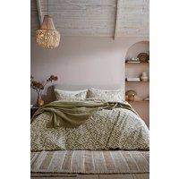 Abigail Ahern x Murmur 'Cleo' Cotton Duvet Cover Set in Green | Size: Super King