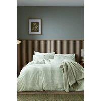 Helena Springfield 'Tranquil Check' Duvet Cover Set in Green | Size: Double