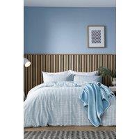Helena Springfield 'Tranquil Check' Duvet Cover Set in Blue | Size: Double