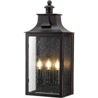 Netlighting Balmoral 3 Light Outdoor Wall Lantern Light Old Bronze IP44 E14 in Brown