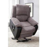 More4Homes Postana Dual Motor Electric Rise Recliner Jumbo Cord Fabric Chair in Grey
