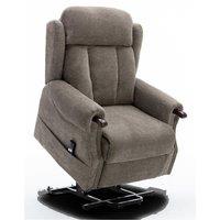 More4Homes Halton Fabric Heavy Duty Single Motor Rise Recliner Lift Mobility Chair in Brown