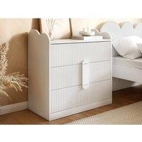 Flair Calista Ribbed Chest of 3 Drawers in White
