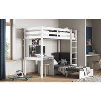 Noomi Eino High Sleeper with Futon Sofa & Desk in Black | Size: EU Single