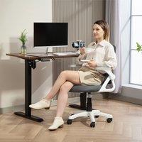 HOMCOM Ergonomic Swivel Computer Chair with Flip-up Armrests in Grey