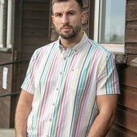 Peter Gribby Men's Short Sleeve Multi Stripe Shirt | Size: Medium