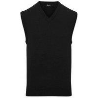 Premier Men's Sleeveless Cotton Acrylic V Neck Sweater in Black | Size: Medium