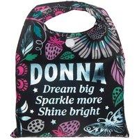 History & Heraldry Women's Personalised Sparkle Shopper Bag - Over 80 Names & Titles - Donna in Black