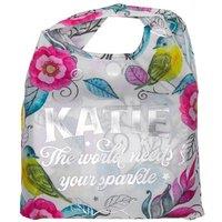 History & Heraldry Women's Personalised Sparkle Shopper Bag - Over 80 Names & Titles - Katie in Cool White