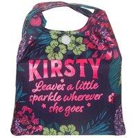 History & Heraldry Women's Personalised Sparkle Shopper Bag - Over 80 Names & Titles - Kirsty in Navy
