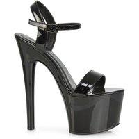 XY London Women's 'Matilda' Statement Strappy Sky High Stiletto Platform Heels in Black | Size: 8