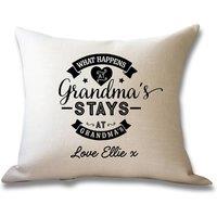 Aye Do Gifts Women's Personalised Grandma's House Funny Cushion - Birthday Gift in Cream
