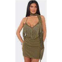 EGO Women's Sleeveless Mini Dress in Olive | Size: 10