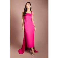 Coast Women's Muse Satin Drape Detail Strappy Midi Dress in Magenta | Size: 10