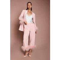 Coast Women's Feather Trim Cropped Trouser in Blush | Size: 16