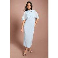 Coast Women's Petite Chiffon Cape Pencil Dress in Light Blue | Size: 6