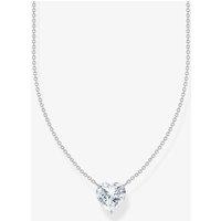 THOMAS SABO Women's Silver Heart Cubic Zirconia Necklace KE2211-051-14-L45V | Size: Adjustable