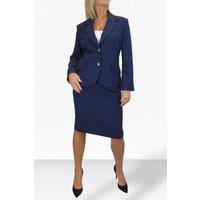 Paulo Due Women's 2 Piece Tailored Skirt Suit in Navy | Size: 20