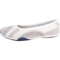 ABSOLUTE FOOTWEAR Women's Womens Genuine Leather Slip On Casual Ballerina Style Pump Dolly Shoes in White | Size: 5