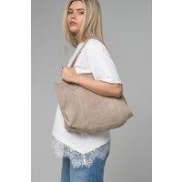 Barneys Originals Women's Real Suede Tote Bag in Stone
