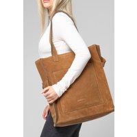Barneys Originals Women's Tan Real Suede Utility Tote Bag