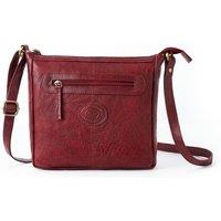 Woodland Leathers Women's Genuine Leather Crossbody Bag Vintage Style in Burgundy
